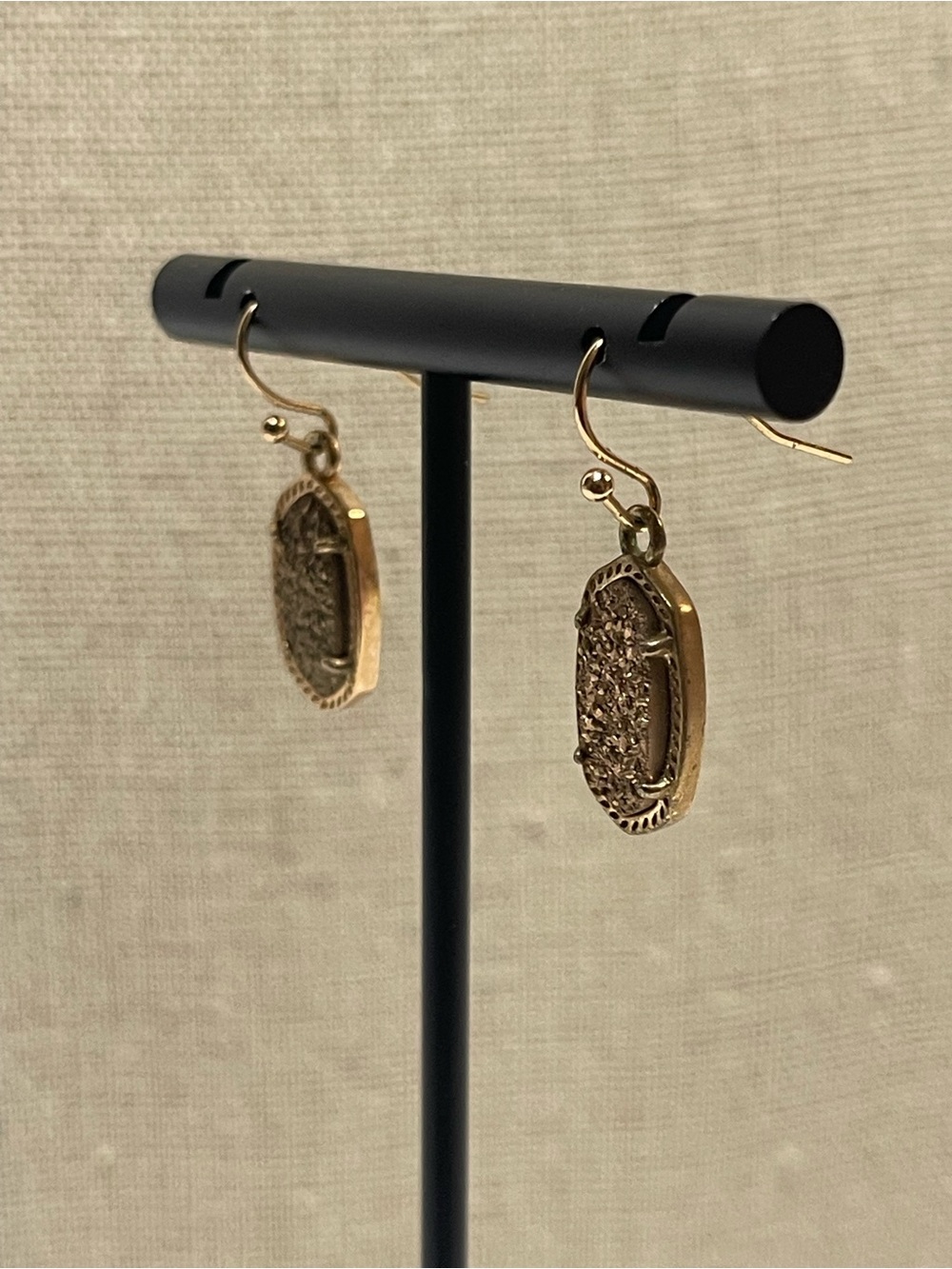 Kendra Scott Rose Gold Druzy Oval Drop Earrings - Picture 4 of 7